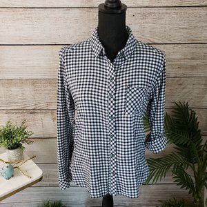 C&C CALIFORNIA BLUE/WHITE CHECKED FLANNEL SHIRT-SM